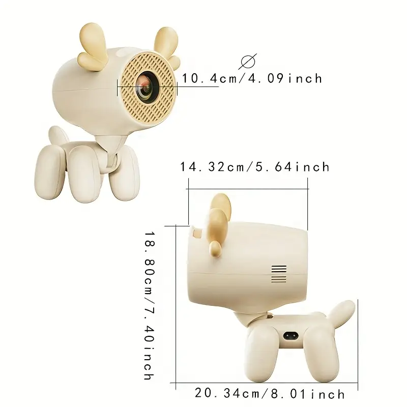 Y320LI projector in an adorable puppy shape with floppy ears, ideal for children’s bedrooms and playful home decor